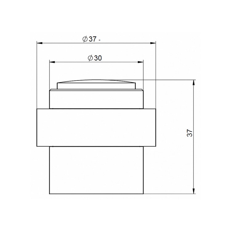 Aluminum door stop floor mounted with rubber bumper - Door Stop - 1