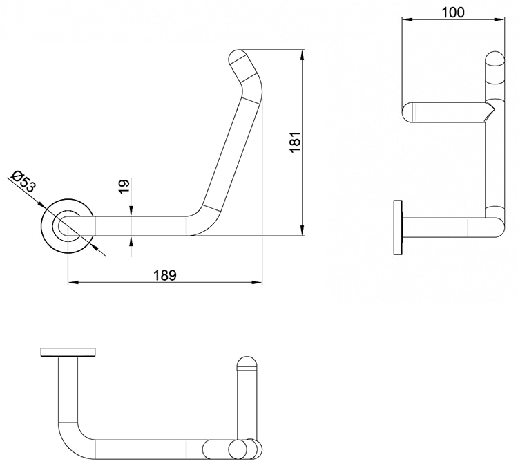 Antimicrobial hands free operated door pull handle - Pull Handle - 2