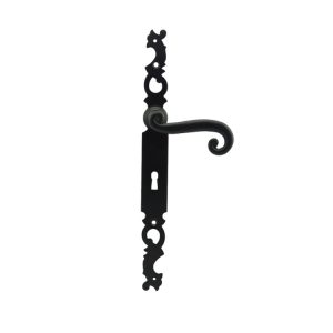 Black Vintage Wrought Iron Door Handle Sets For Iron Doors