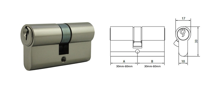 Black nickel euro profile cylinder,custom size/function - Euro Cylinder - 1