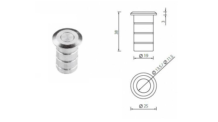 DPSS01/DPSS02 Stainless Steel Dust Proof Floor Bolt Strike - Flush Bolt - 1