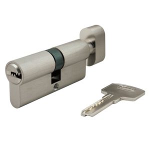 ECD3030TK DIN18252 brass thumbturn euro cylinder with computer key