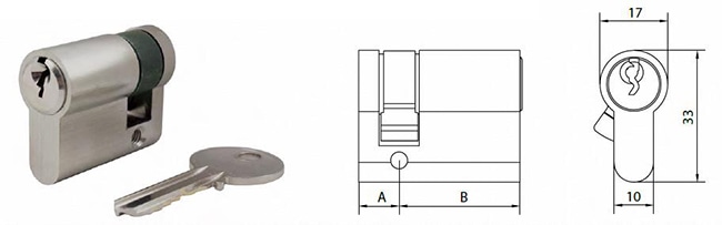 ECS1030 asymmetrical single profile cylinder with custom length - Euro Cylinder - 1