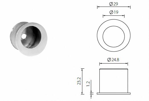 EPS01 flush edge pull for pocket or sliding doors - Flush Pull - 1