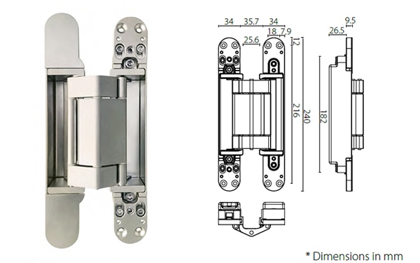 HAC216 heavy duty concealed hinge for max. door weight 160kgs - Door Hinge - 1