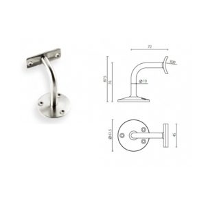 HBS01 wall mounted stainless steel stair handrail bracket