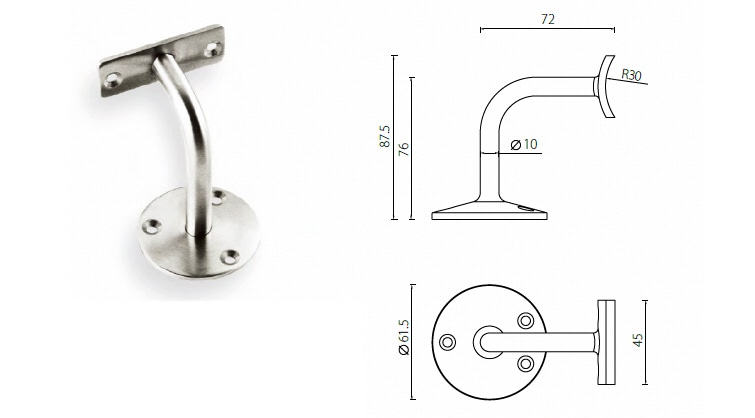 HBS01 wall mounted stainless steel stair handrail bracket - Accessories - 1