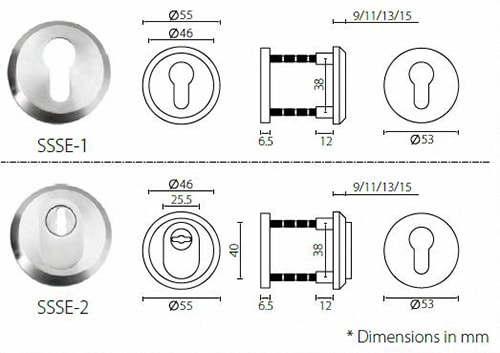 ECD3030TK DIN18252 brass thumbturn euro cylinder with computer key - Euro Cylinder - 4