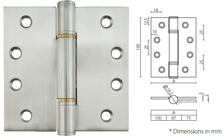 Commercial grade 4 - x 3 - x3 mm heavy duty door hinge - Door Hinge - 1