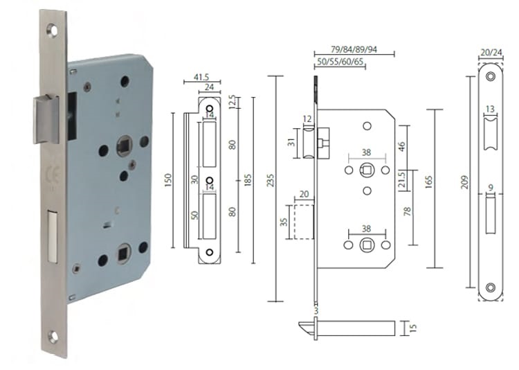 ML107205 bathroom mortice lock for privacy - Door Lock - 1