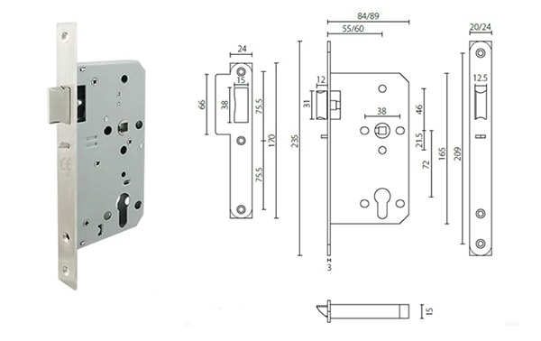 ML107209 anti-thrust night latch mortise lock with escape function - Door Lock - 1