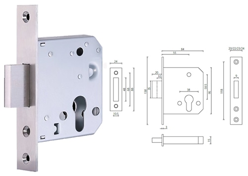 MLC103-55mm communicating mortise lockset with deadbolt - Door Lock - 1