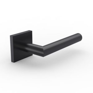 Matte black door handle SR10SL105-BK, EN1906 Grade 3 tested/EN1634-1 fire rated