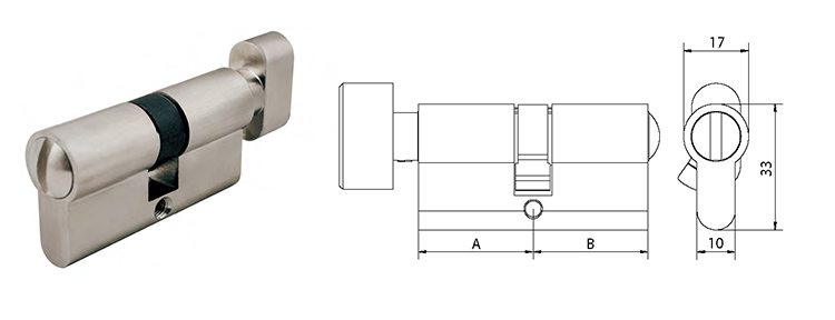 Euro Profile Privacy Cylinder with Thumb-turn ECS Series - Euro Cylinder - 1