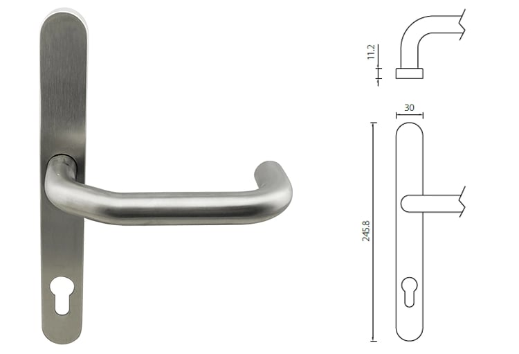 SP03 upvc door handle with narrow plate for profile doors - Door Handle - 1