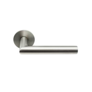 Stainless Steel Modern Door Handle On Magnetic Round Rose