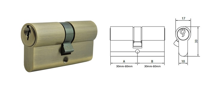 Antique bronze double euro cylinders,custom spec - Euro Cylinder - 1