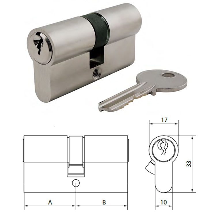 ECA3030 cheap aluminum door lock cylinder - Euro Cylinder - 1