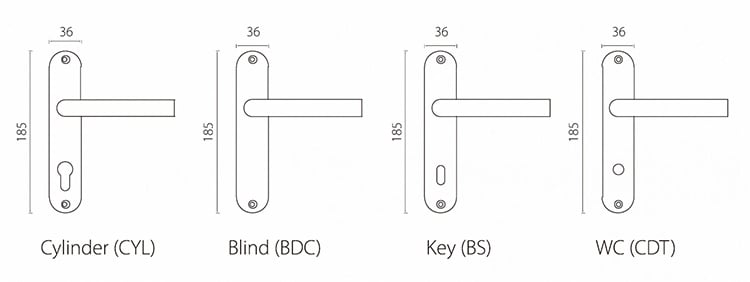 SP15 SS door handle on backplate with thumb turn for 70 mortice lock - Door Handle - 2